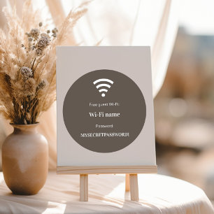 Pegatina Redonda Contraseña de la red wifi del cliente invitado mar