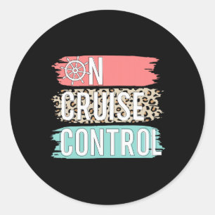 Pegatina Redonda Control De Las Vacaciones Veraniegas Graciosas Del