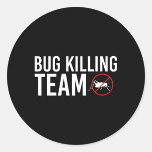 Pegatina Redonda Control de plagas de exterminador de equipo de Ing