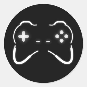 Pegatina Redonda Controlador de juegos
