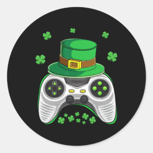 Pegatina Redonda Controlador de videojuegos chicos jugadores irland