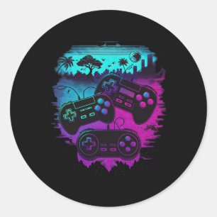 Pegatina Redonda Controlador de videojuegos Gamer 15