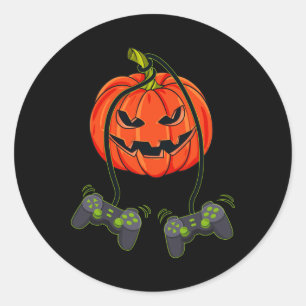 Pegatina Redonda Controladoras de videojuegos Jack O Lantern Hallow