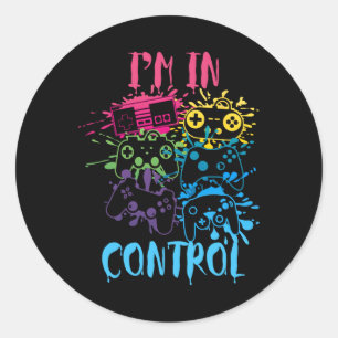 Pegatina Redonda Controlar todas las cosas Video Game Controller 3