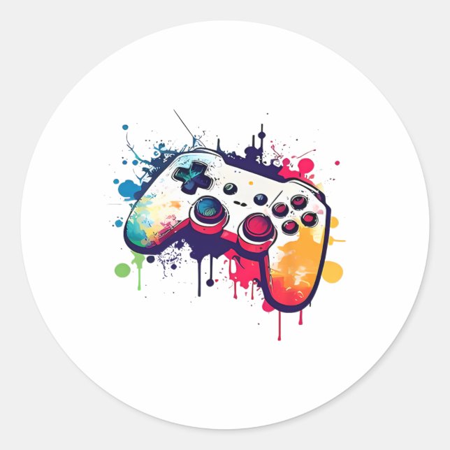 Pegatina Redonda Controlar todo lo que el jugador del controlador d (Anverso)