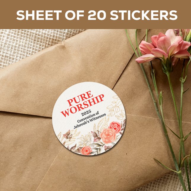 Pegatina Redonda Convención Adoración Pura JW 2025 Personalizada (Subido por el creador)