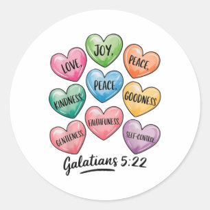 Pegatina Redonda Conversación de mujeres cristianas de San Valentín