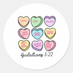 Pegatina Redonda Conversación de mujeres cristianas de San Valentín