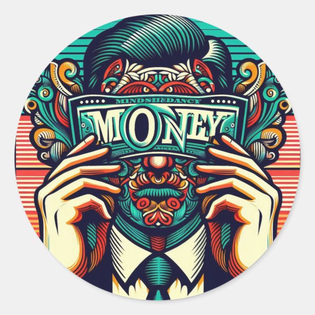 Pegatina Redonda Conversaciones sobre el dinero (Anverso)