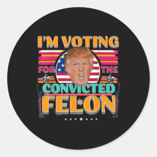 Pegatina Redonda Convic el voto de Donald Trump en las elecciones e