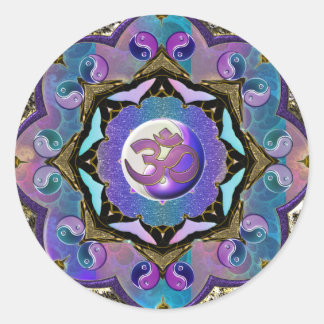 Pegatina Redonda Conviértete en el cambio ~ Luna Mandala