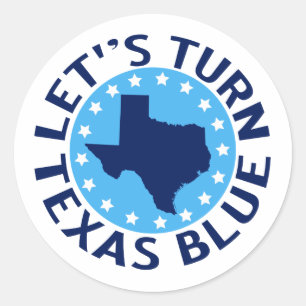 Pegatina Redonda Convirtamos Texas en Azul Vota Demócrata 2026 Elec