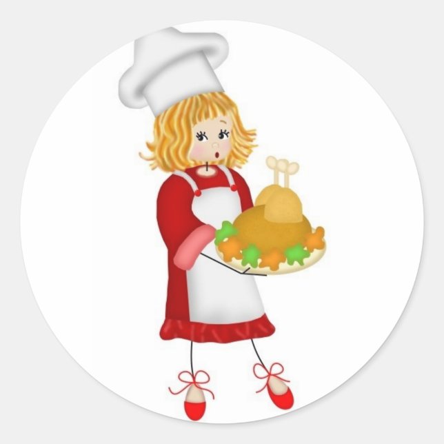 Pegatina Redonda Cook Doodle Stickers (Anverso)