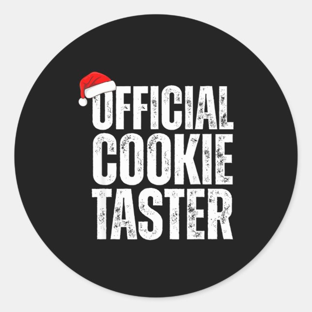 Pegatina Redonda Cookie And Cookie Taster, Christmas Couples  (Anverso)