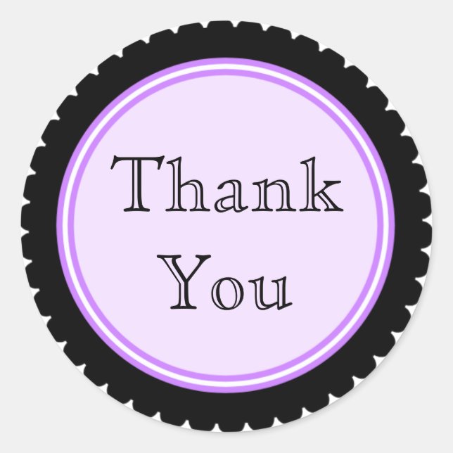Pegatina Redonda Cookie Cut Black Purple Gracias Pegatinas (Anverso)