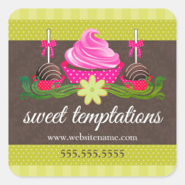 Pegatina Redonda Cookie de copas de pasteles y repostería