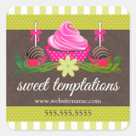 Pegatina Redonda Cookie de copas de pasteles y repostería