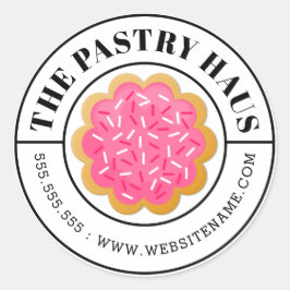 Pegatina Redonda Cookie elegante y texto curvo