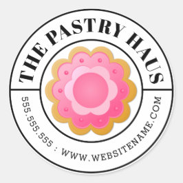 Pegatina Redonda Cookie elegante y texto curvo