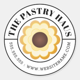 Pegatina Redonda Cookie elegante y texto curvo