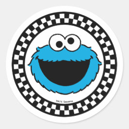 Pegatina Redonda Cookie Monster Checkered