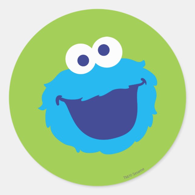 Pegatina Redonda Cookie Monster Face (Anverso)