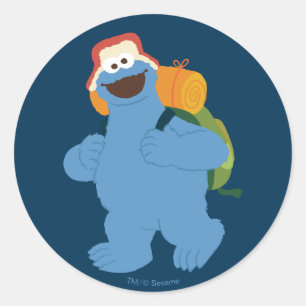 Pegatina Redonda Cookie Monster Senderismo
