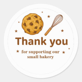 Pegatina Redonda Cookie & Whisk Bakery Thank You Sticker