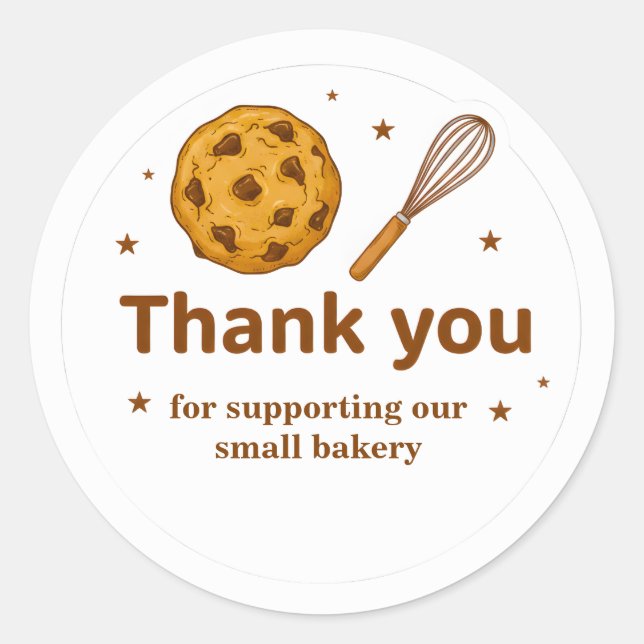 Pegatina Redonda Cookie & Whisk Bakery Thank You Sticker (Anverso)