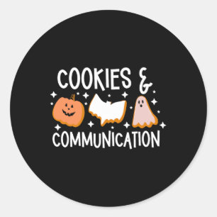Pegatina Redonda Cookies & Comunicación Funny Halloween Diseño