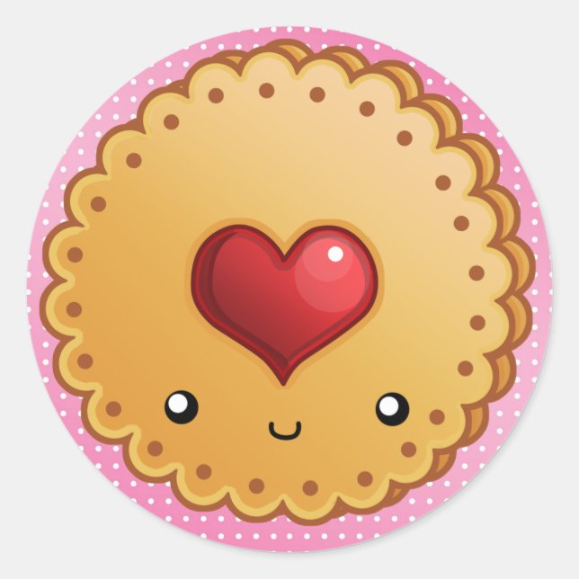 Pegatina Redonda cookies+BG, cookie_luv (Anverso)