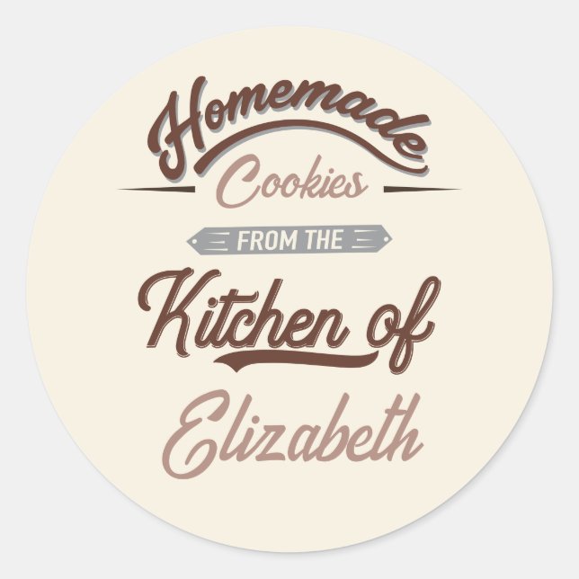 Pegatina Redonda Cookies caseras (Anverso)