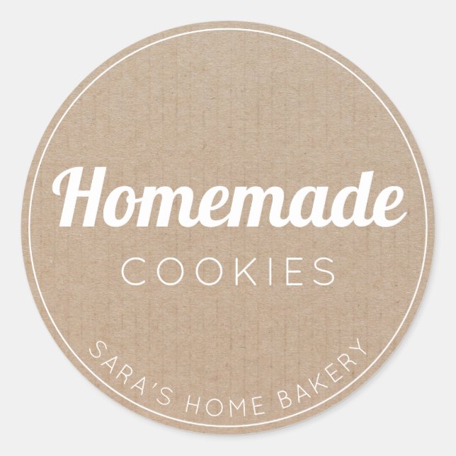Pegatina Redonda Cookies caseras Papel de Kraft simple (Anverso)