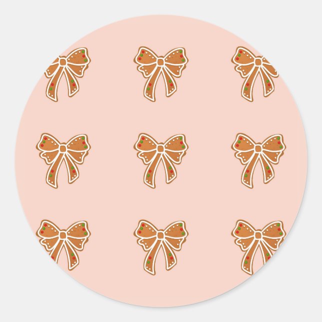 Pegatina Redonda Cookies de Navidades mínimos (Anverso)