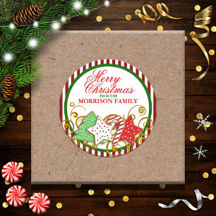 Pegatina Redonda Cookies de Navidades personalizados