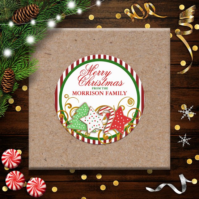 Pegatina Redonda Cookies de Navidades personalizados (Subido por el creador)