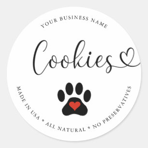 Pegatina Redonda Cookies de perros Gourmet naturales