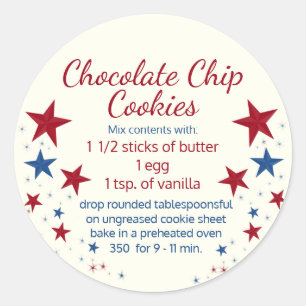 Pegatina Redonda Cookies en un Topper Jar