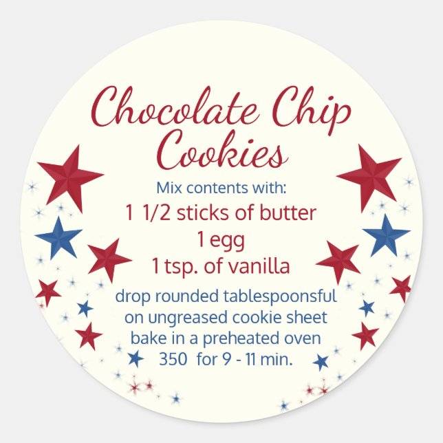 Pegatina Redonda Cookies en un Topper Jar (Anverso)
