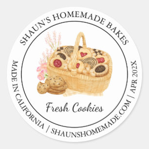 Pegatina Redonda Cookies Frescas Etiquetado moderno