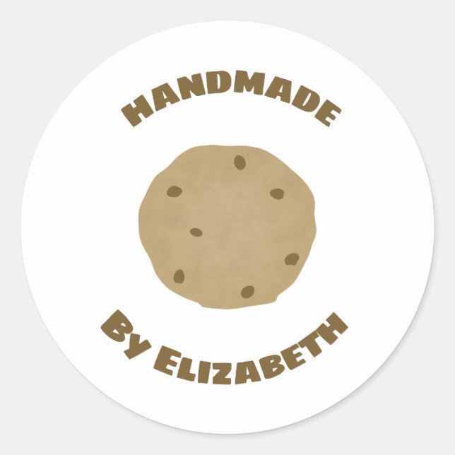 Pegatina Redonda Cookies hechas a mano (Anverso)
