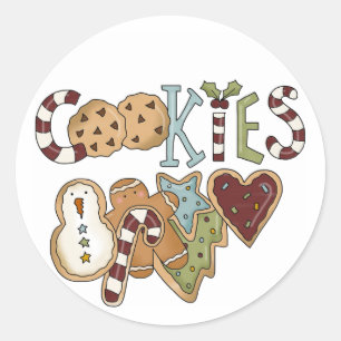 Pegatina Redonda Cookies para camisetas y regalos de Santa