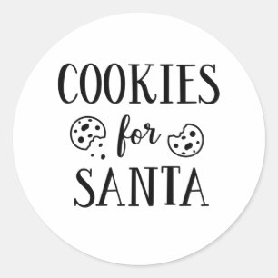 Pegatina Redonda Cookies Para Los Navidades Santa