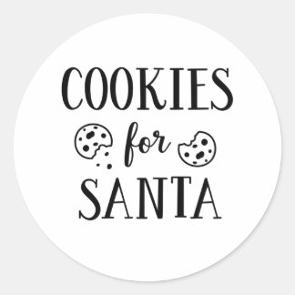 Pegatina Redonda Cookies Para Regalo De Navidades De Santa