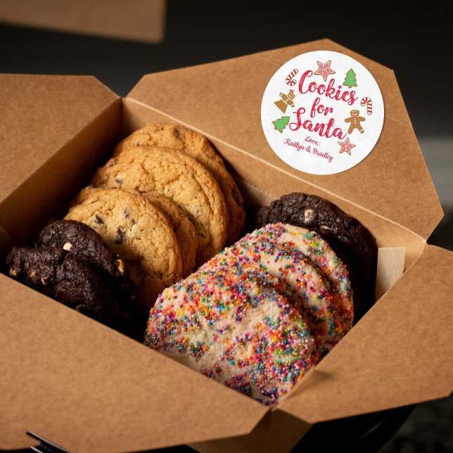 Pegatina Redonda Cookies Para Santa (Subido por el creador)