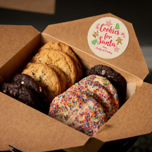 Pegatina Redonda Cookies Para Santa