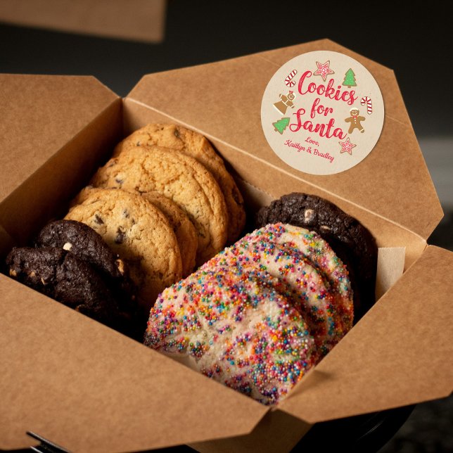 Pegatina Redonda Cookies Para Santa (Subido por el creador)