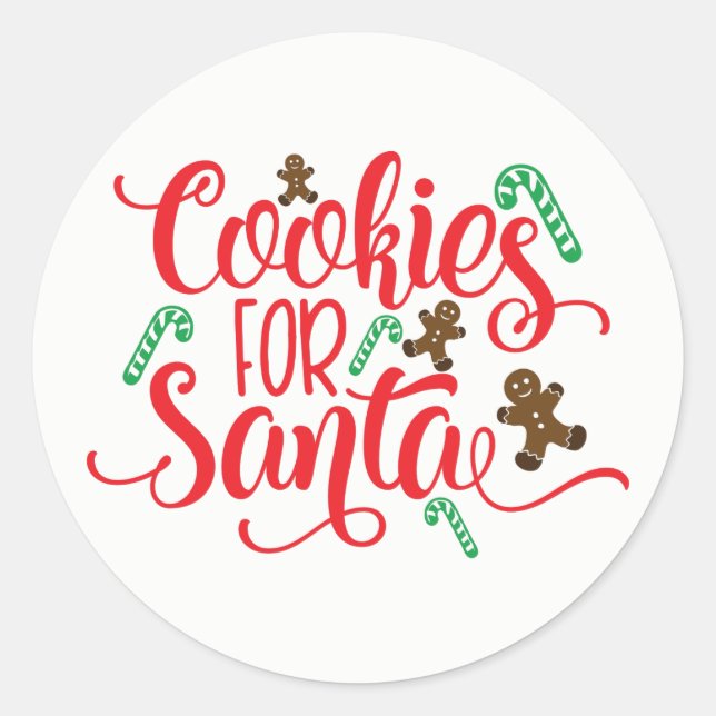 Pegatina Redonda Cookies para Santa (Anverso)