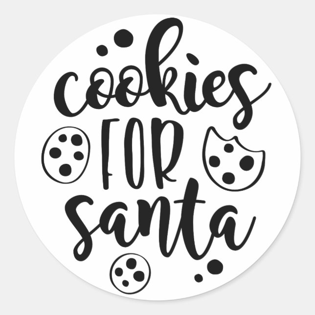 Pegatina Redonda Cookies para santa, pegatinas de Navidad (Anverso)