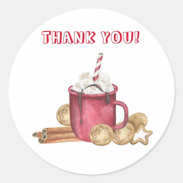 Pegatina Redonda Cookies y la ducha de cacao (Anverso)